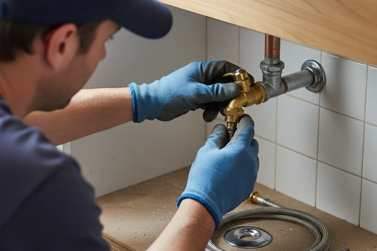 Shutoff valve and fitting work during Emergency Plumbing in Holy Cross